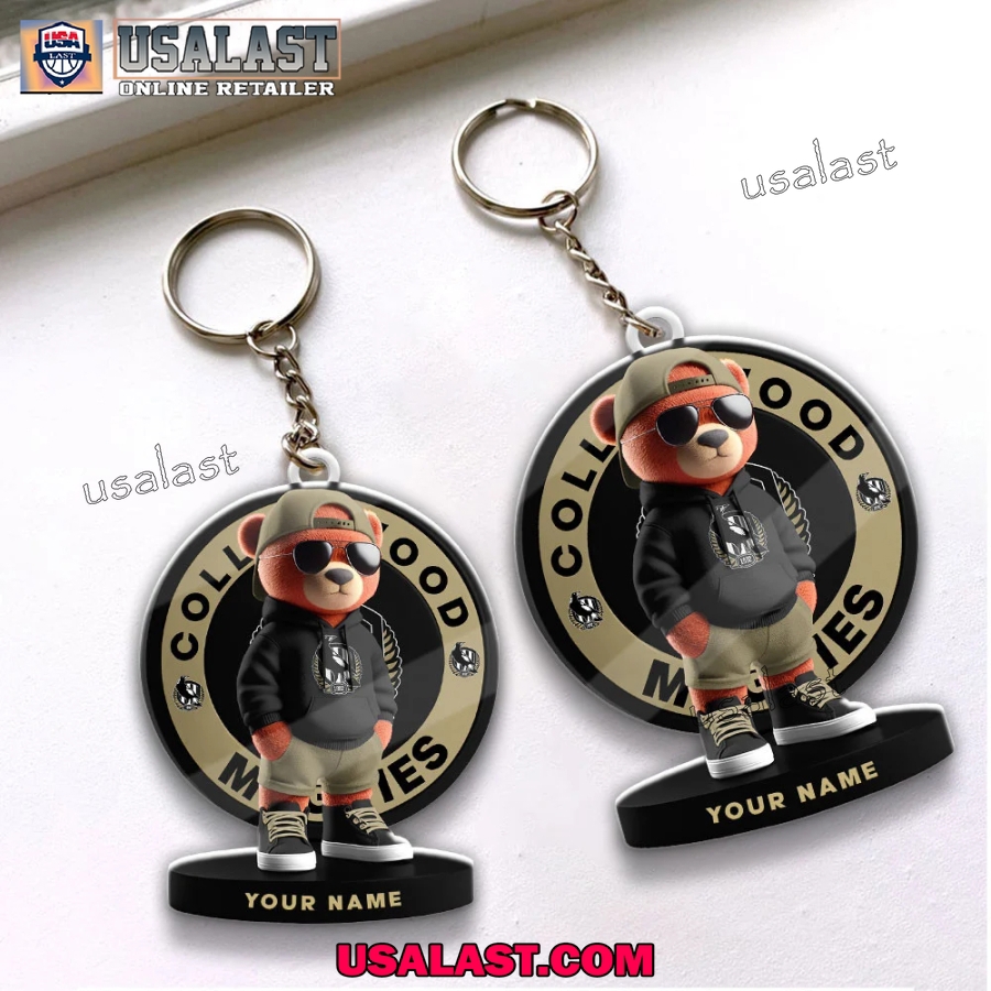 Urban Chic Keychain with Collab Bear and Custom Nameplate