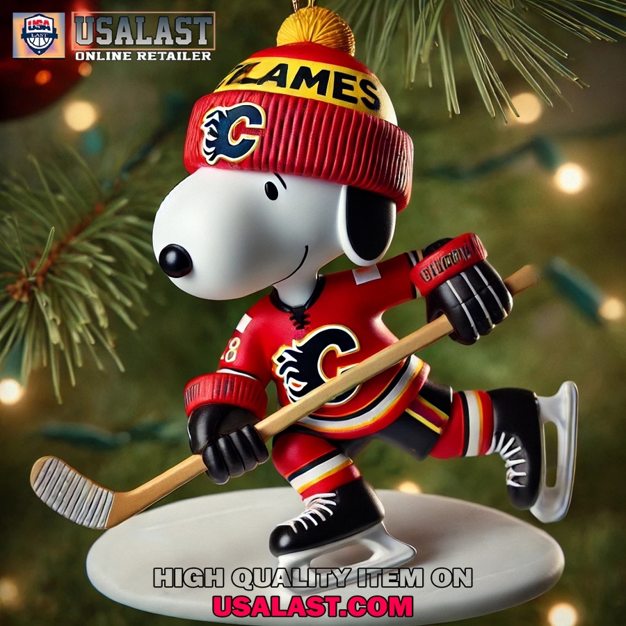 USALAST | Flames Ornaments | Snoopy's Ice Hockey Charm