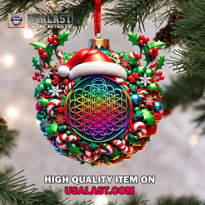 USALAST Premium Christmas Ornament with Handcrafted Flower of Life Design