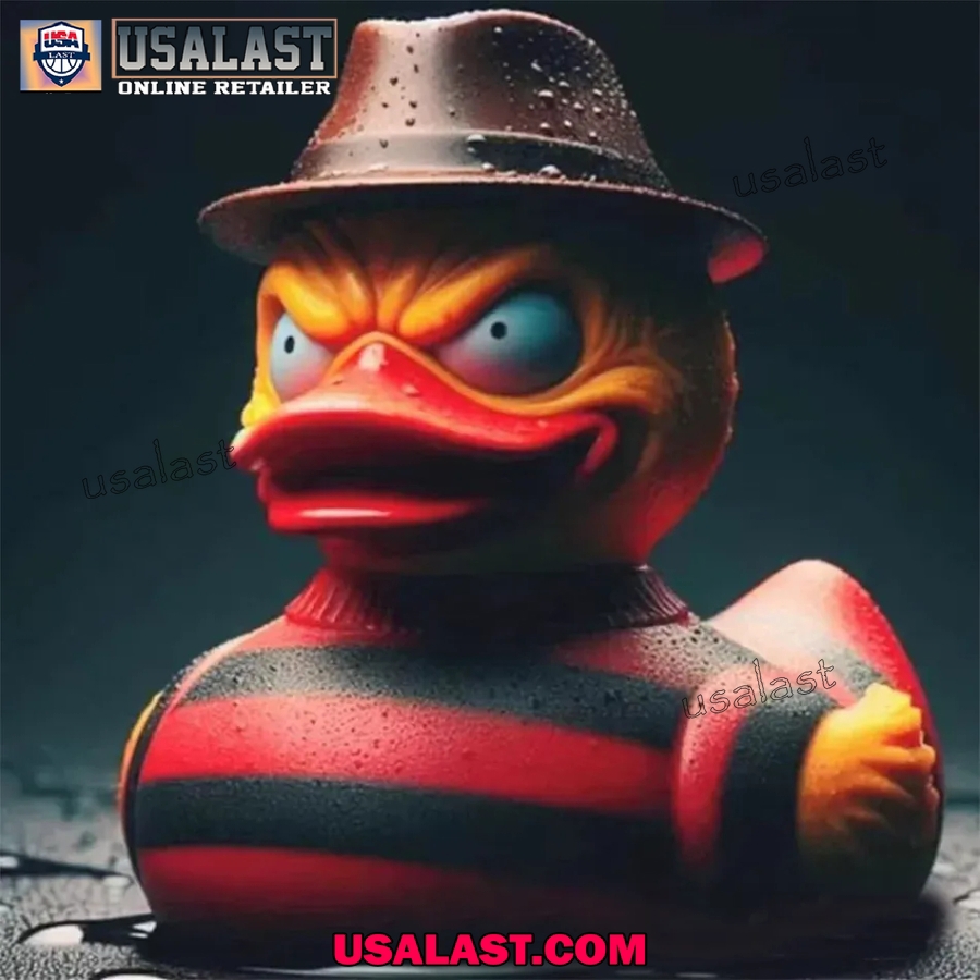 USALAST Premium Statement Ornament Duck in Iconic Red & Black Sweater and Fedora Hat