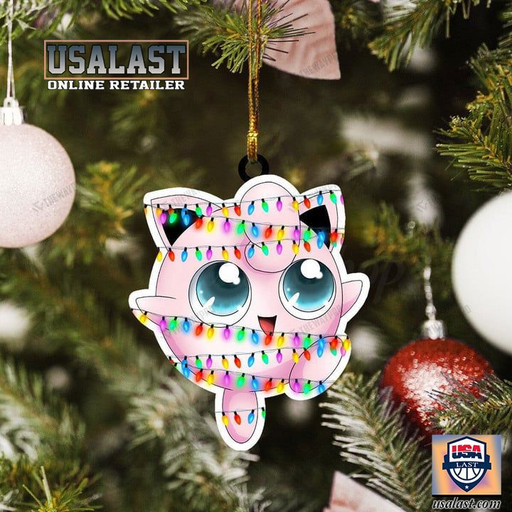 USALAST's Chic Cat Ornament with String Lights and Festive Spirit