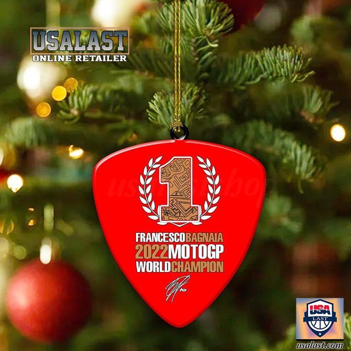 USALAST's Red Guitar Pick Ornament for Bagnaia MotoGP Fan Gift