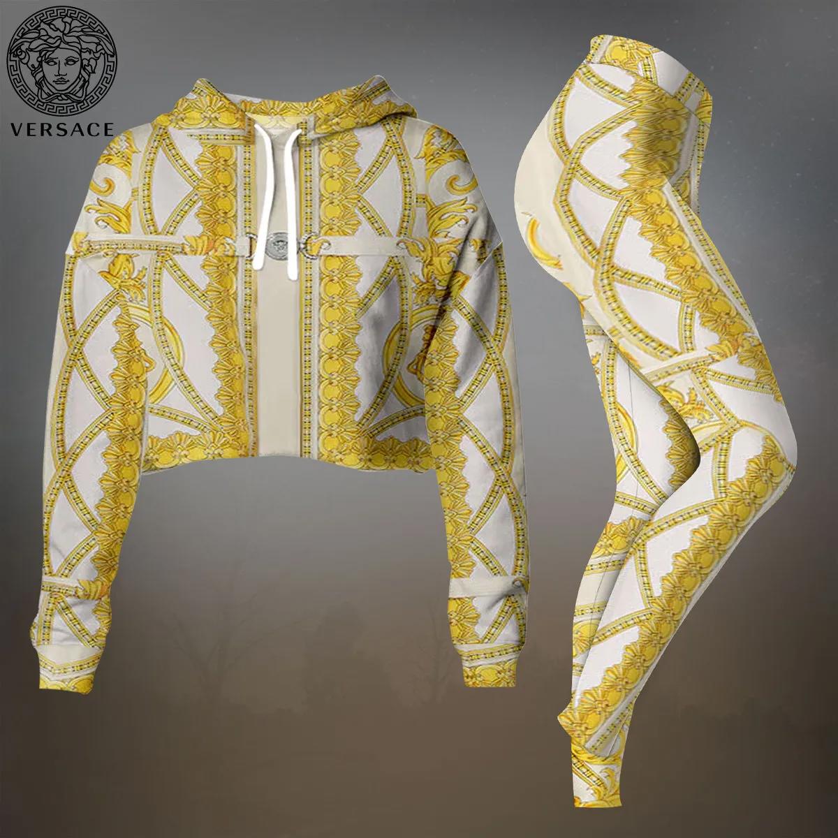 Versace Bold Yellow Chain Printed Ensemble