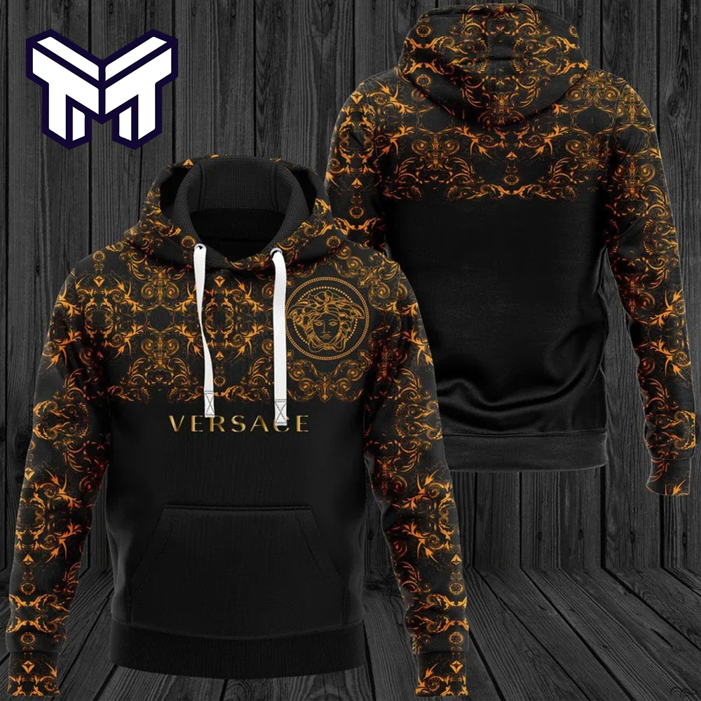 Versace Gold Luxe Statement Hoodie 3D
