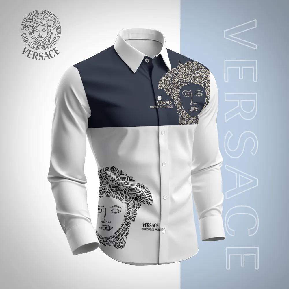 Versace Iconic Medusa Print Long Sleeves Shirt