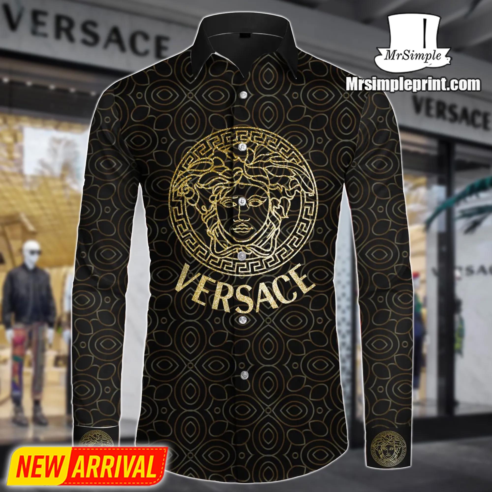 Versace Luxury Black Gold Statement Shirt