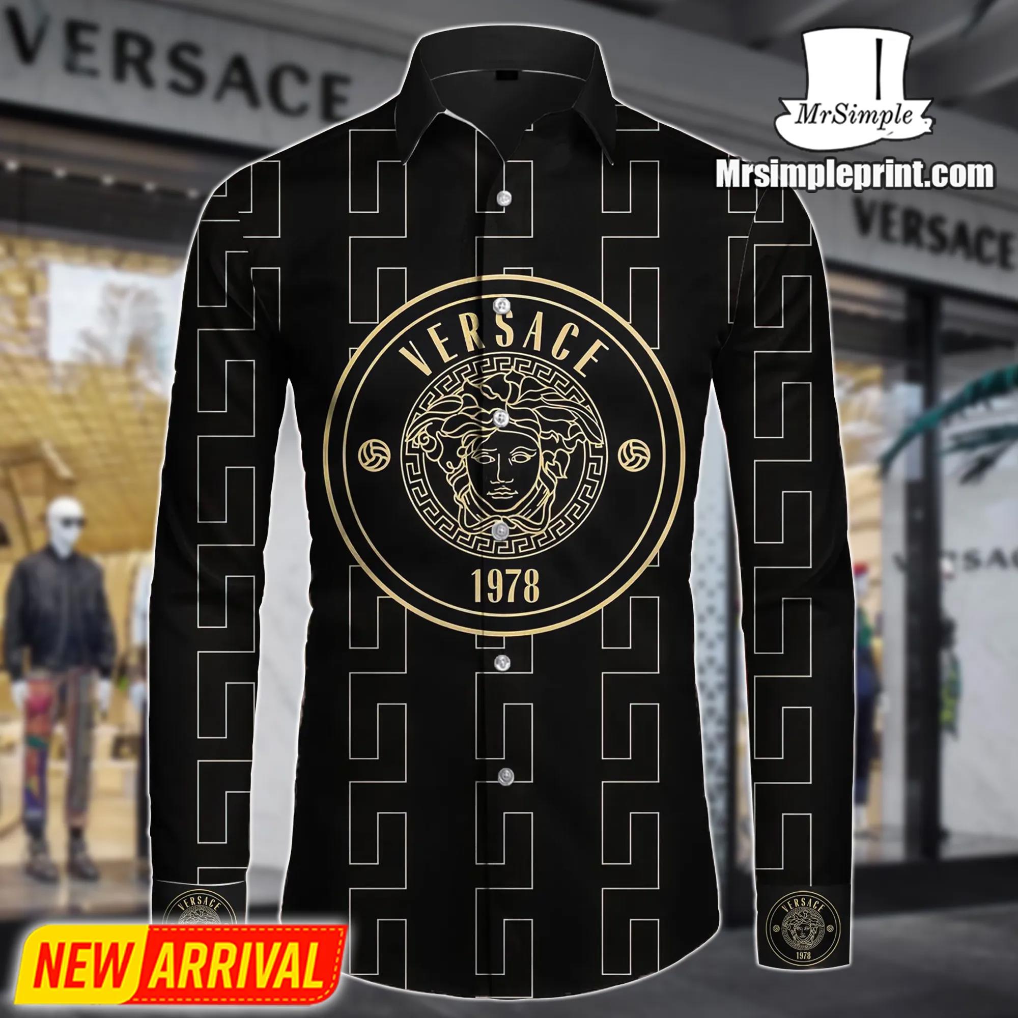 Versace Statement Black and Gold Long Sleeve Shirt