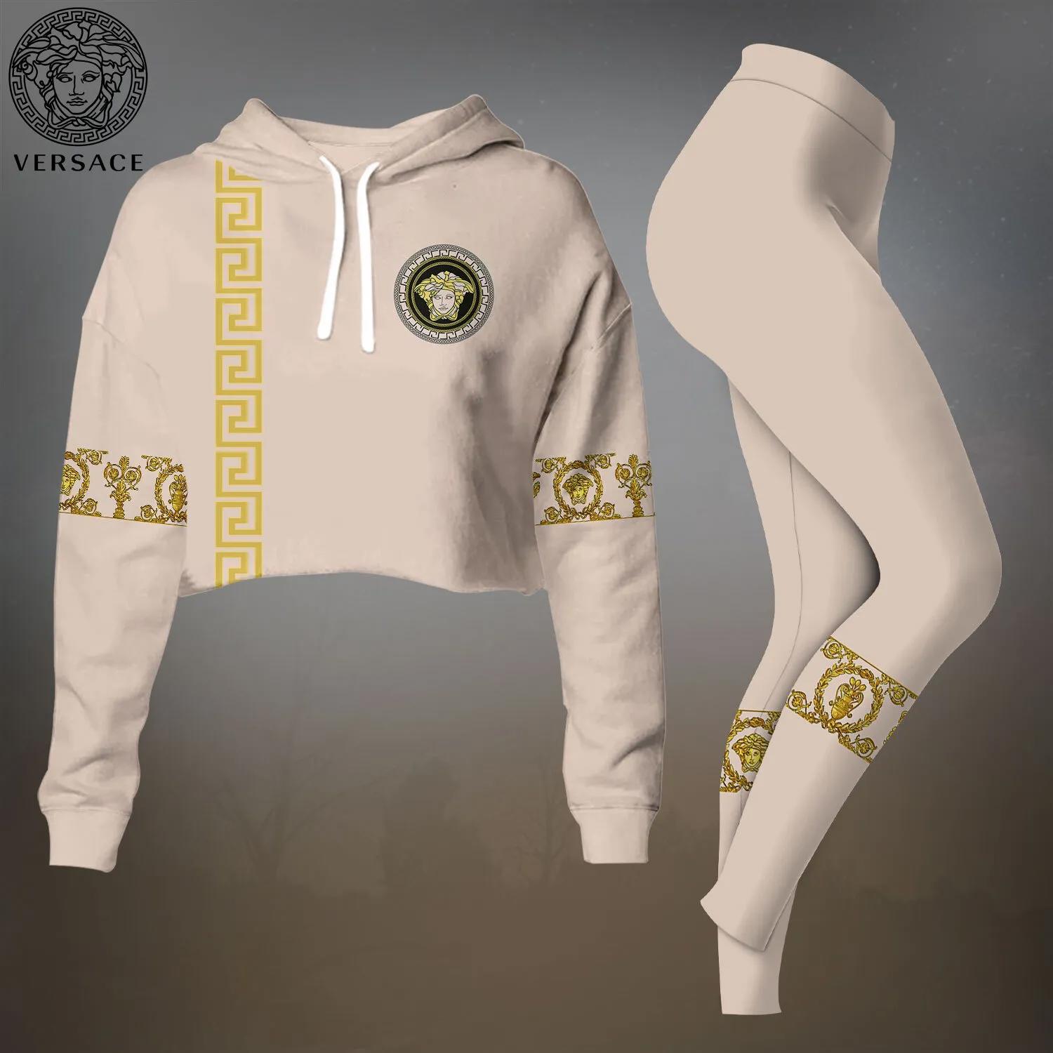 Versace Statement Cropped Hoodie and Leggings Set