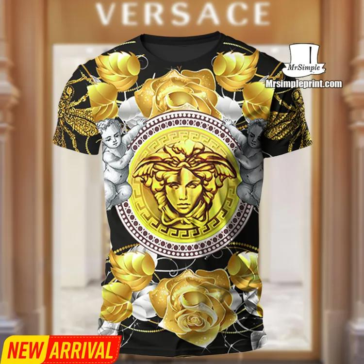 Versace Statement Gold Medusa T-Shirt 3D
