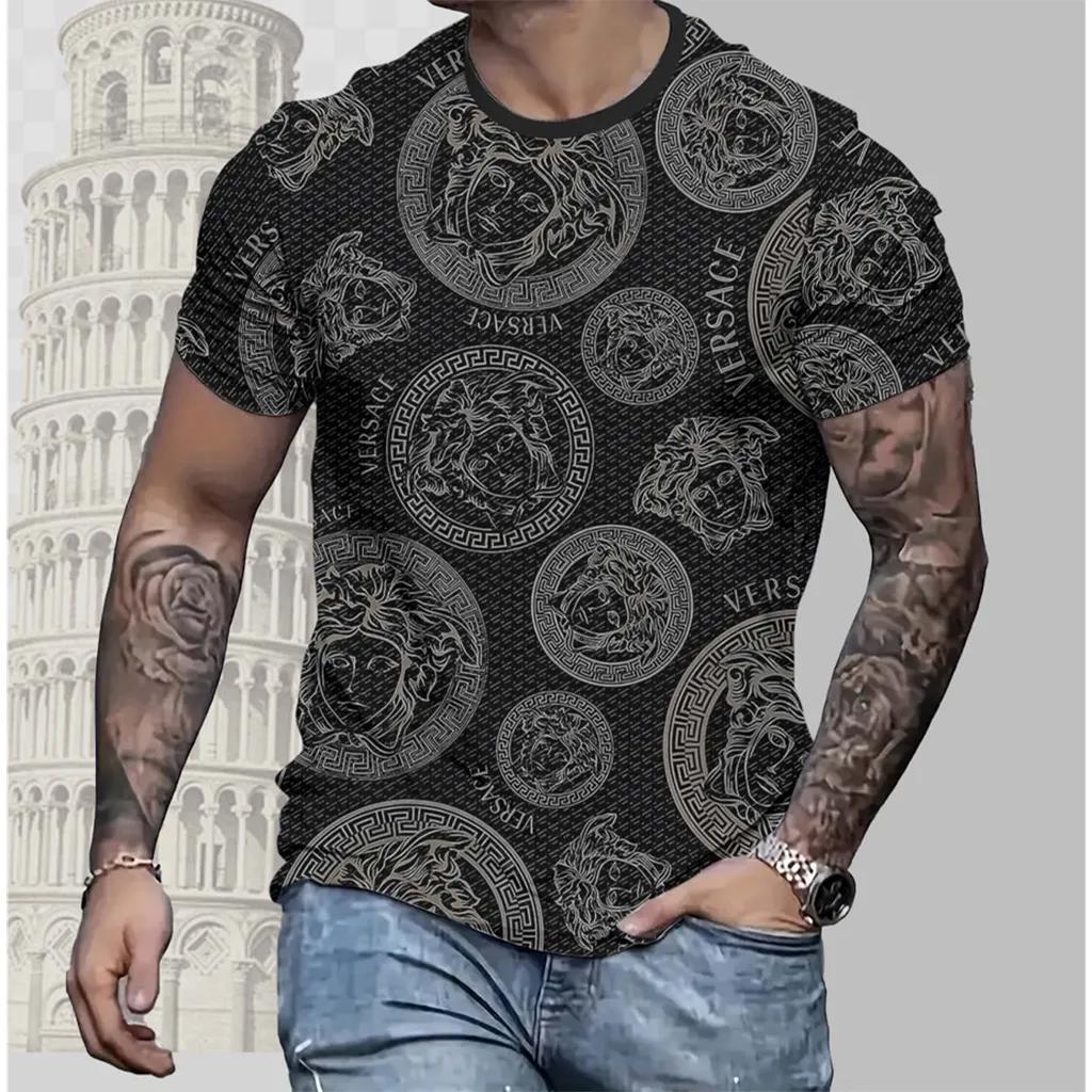 Versace Statement T-Shirt 3D Black and Bold Luxury Lifestyle Ad