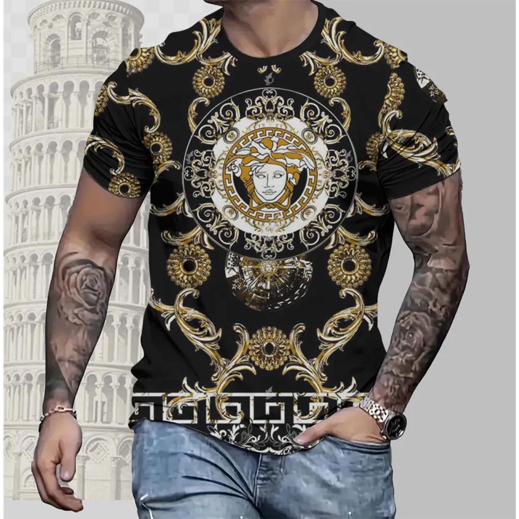 Versace Statement T-Shirt 3D | Luxury Print and Gold Accents