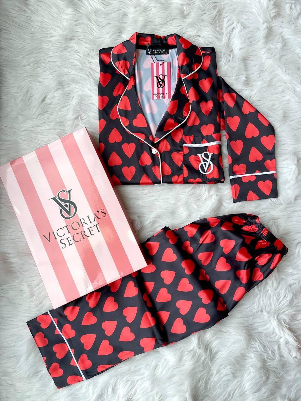 Victoria's Secret Premium Statement Heart Print Pajama Set