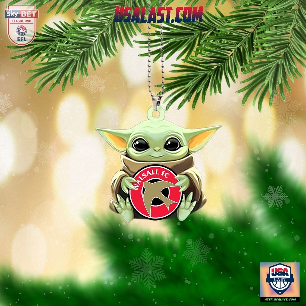 Walsall FC Baby Yoda Ornament – Premium Handcrafted Christmas Charm