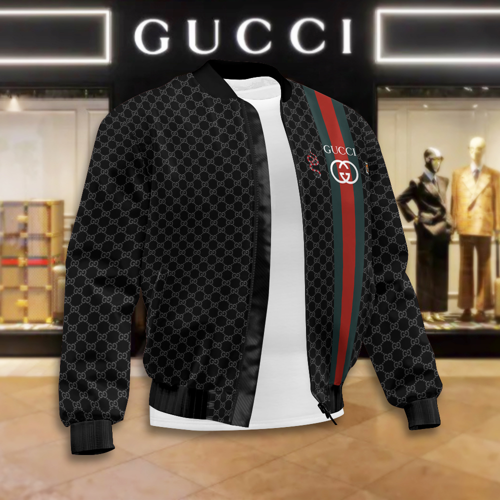 Washed Black Zip-Up Bomber Jacket Graphic Stripe 2025