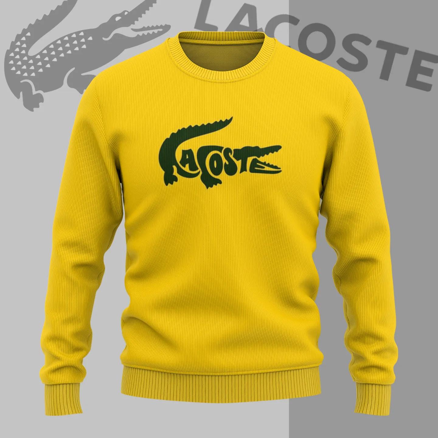 Yellow Lacoste Classic Croc Sweater
