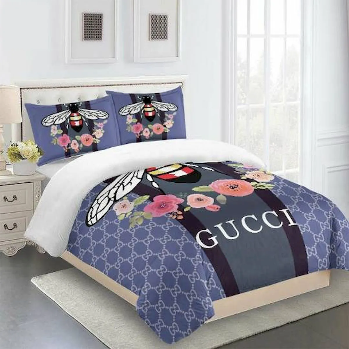 Gucci bee luxury brand high-end bedding set home decor