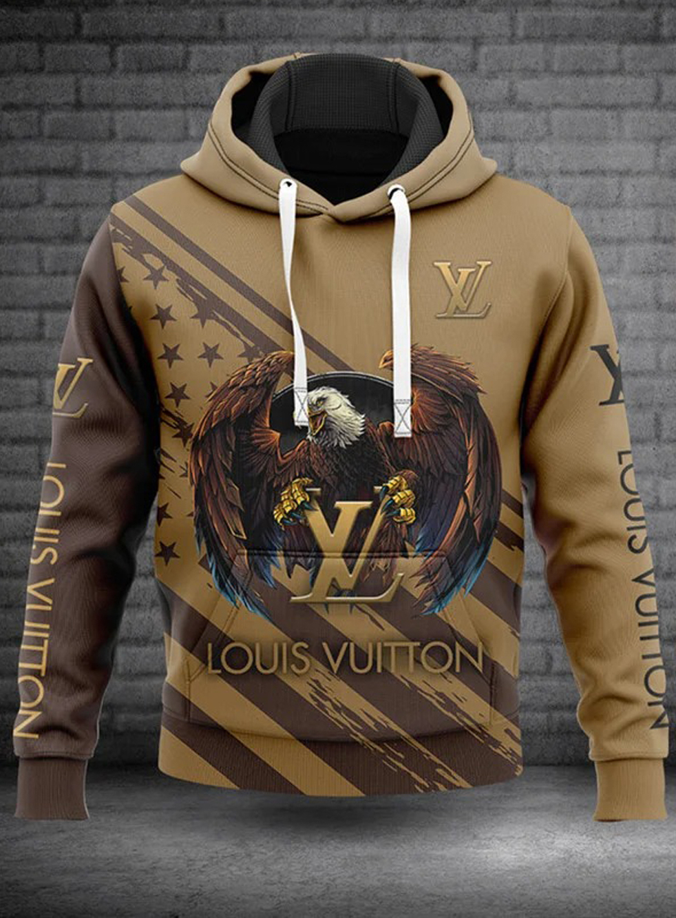 
                louis vuitton brown eagle logo fashion luxury brand hoodie for men women
            