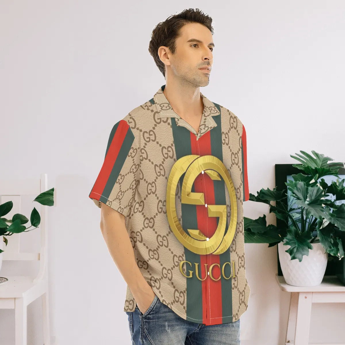 Gucci luxury brand premium fashion hawaii shirt for men 