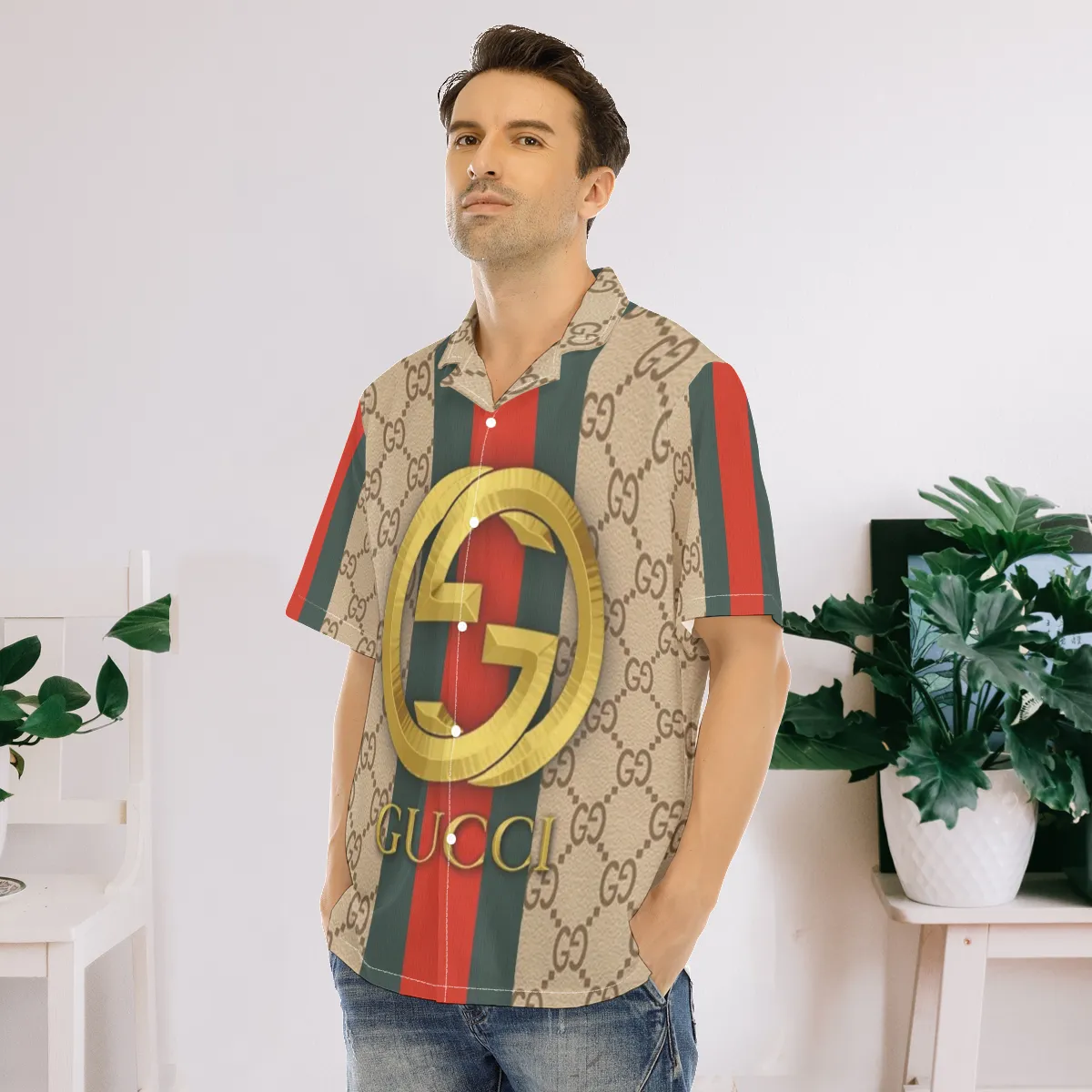 Gucci luxury brand premium fashion hawaii shirt for men 