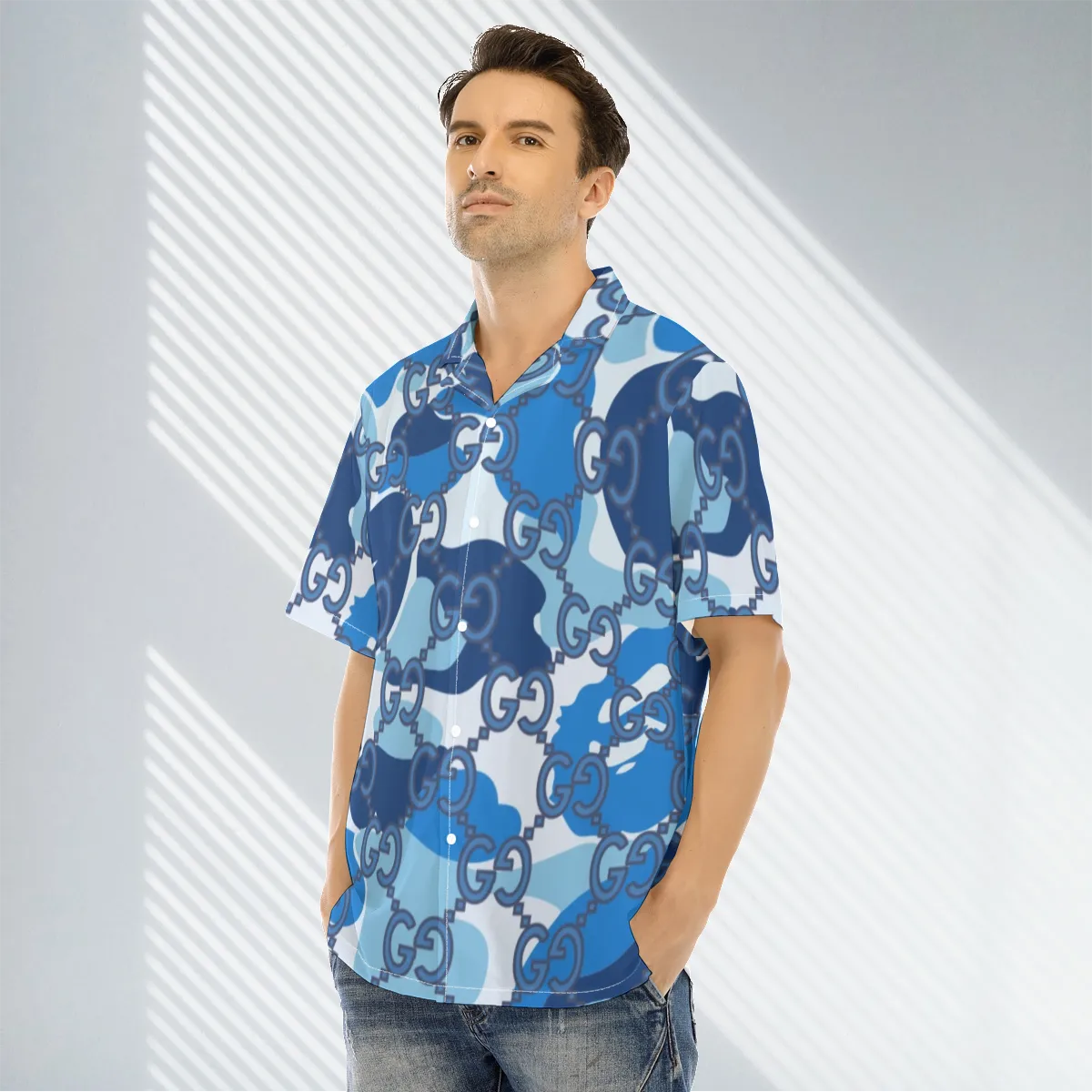 Gucci luxury brand premium fashion hawaii shirt for men