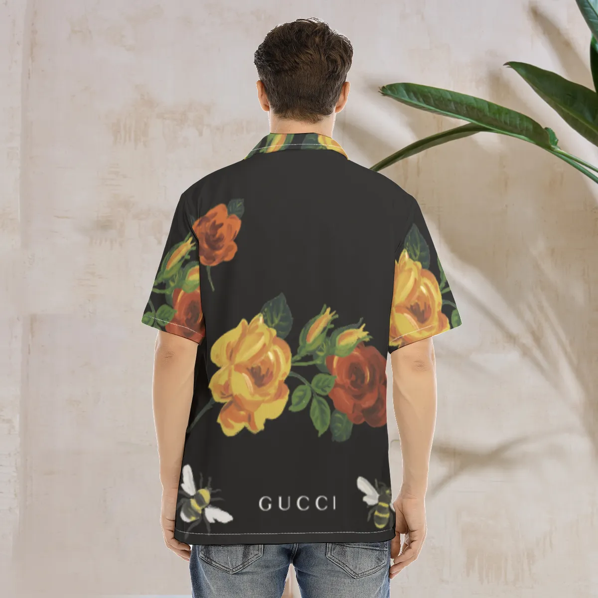 Gucci x Flower luxury brand premium fashion hawaii shirt for men