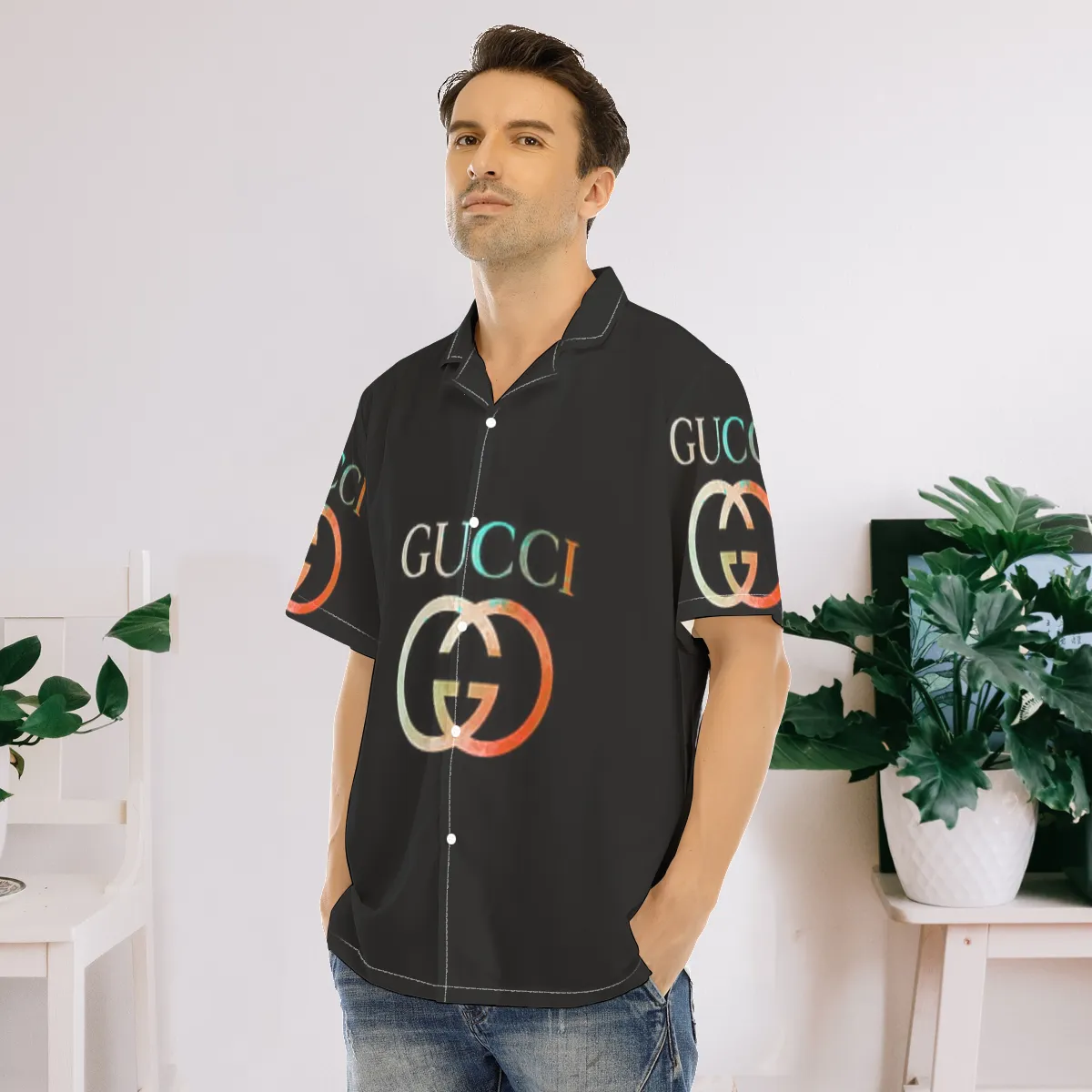 Gucci luxury brand premium fashion hawaii shirt for men