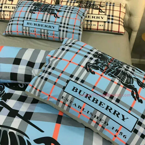 Burberry Blue luxury brand bedding set bedspread duvet cover set
