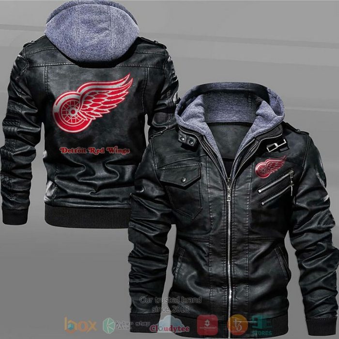 Detroit red wings nhl leather jacket lj1045