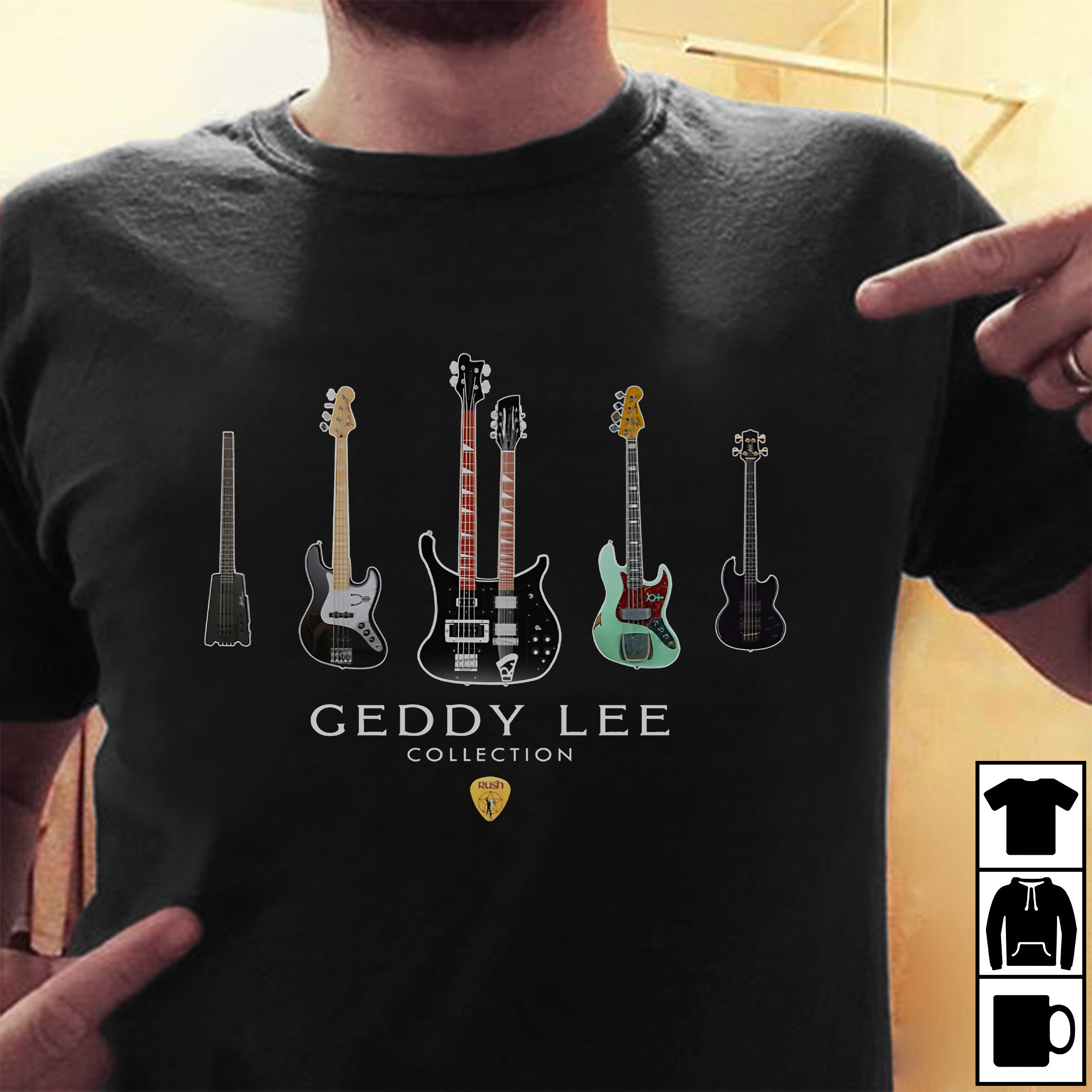 Geddy lee guitar collections type 2964 t-shirt sweat shirt long sleeve shirt hoodie gift for music lovers