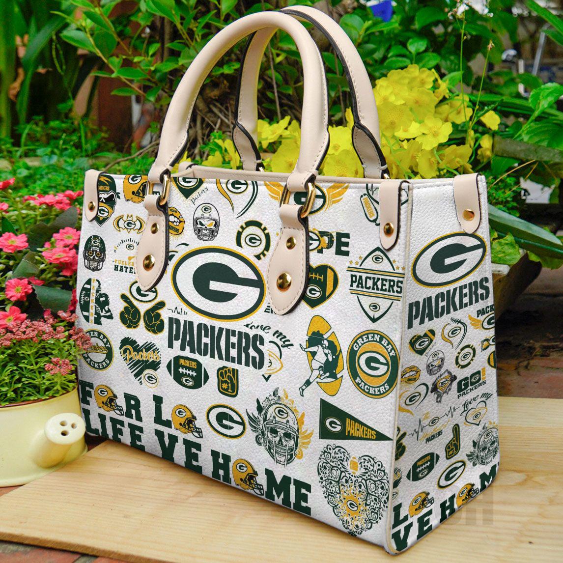 Green bay packers lover women leather hand bag