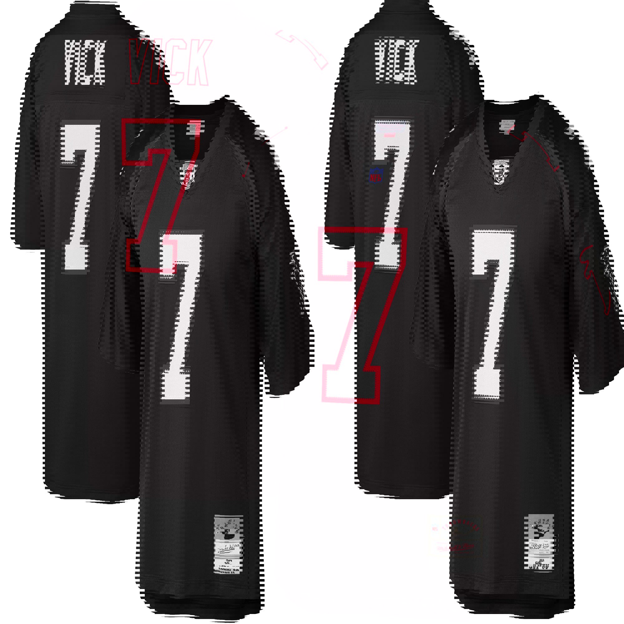 Michael vick atlanta falcons mitchell & ness big & tall 2002 retired player replica jersey for nfl football fans