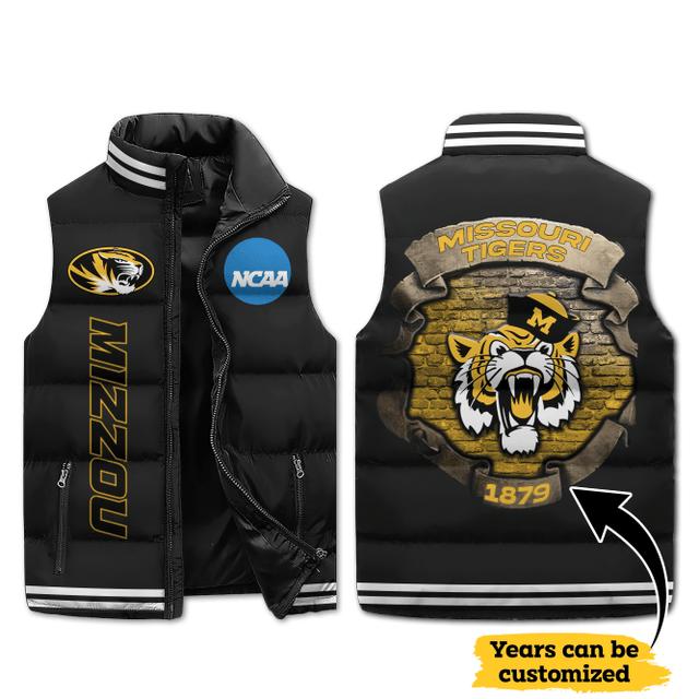 Missouri tigers ncaa sleeveless puffer jacket custom for fans gifts dt kp sjk0410001