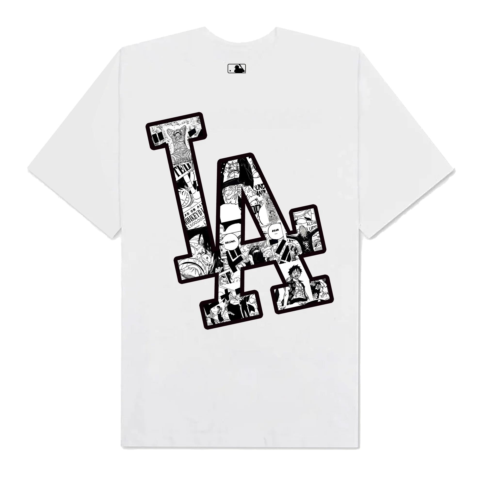 Mlb anime one piece manga la logo t-shirt