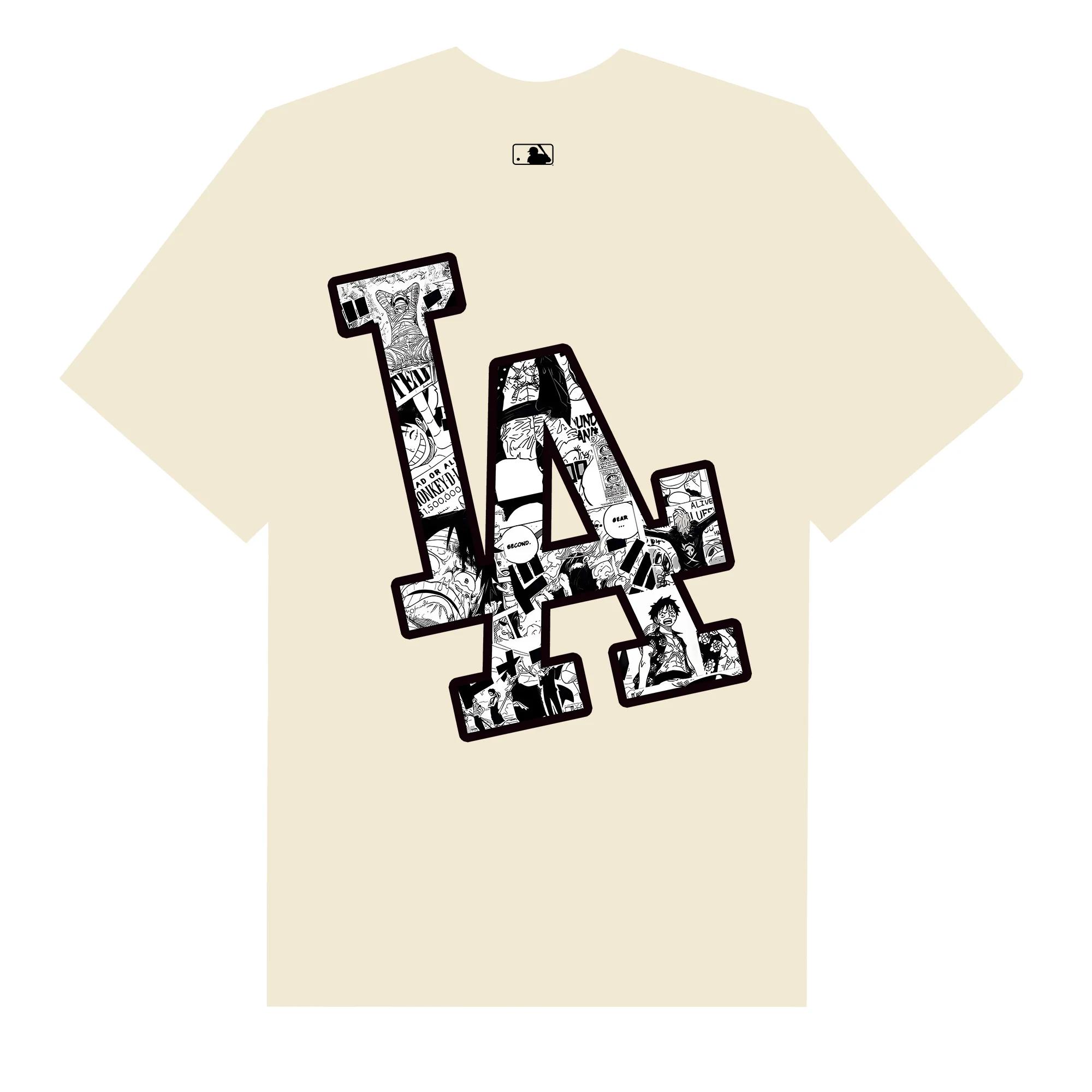 Mlb anime one piece manga la logo t-shirt