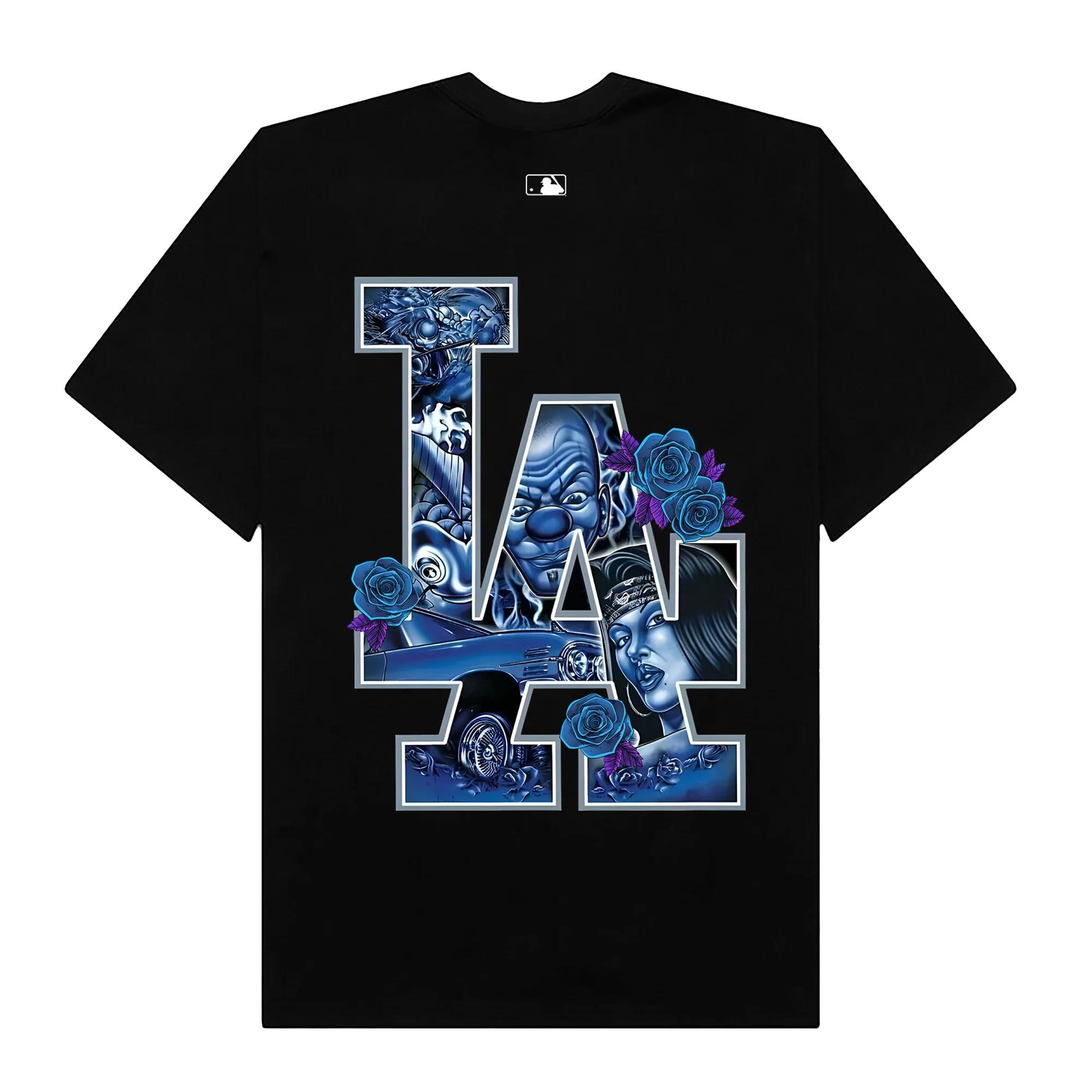 Mlb floral blue rose gangster t-shirt