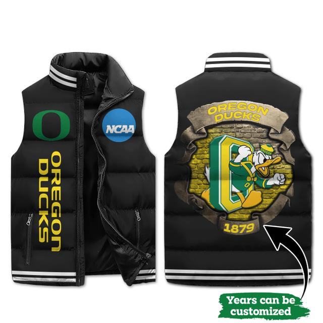 Oregon ducks ncaa sleeveless puffer jacket custom for fans gifts dt kp sjk0410001