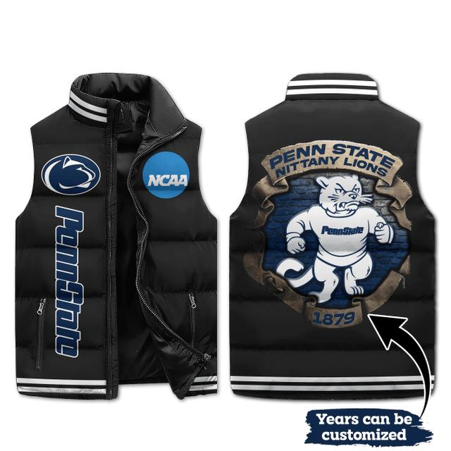 Penn state nittany lions ncaa sleeveless puffer jacket custom for fans gifts dt kp sjk0410001