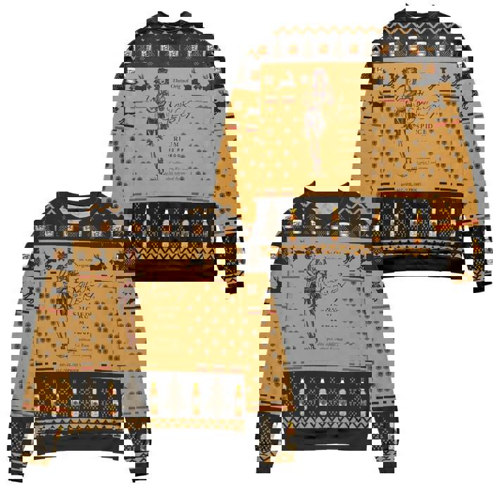 Sailor jerry spiced rum snowflake and reindeer ugly christmas  hot 2024 style 748