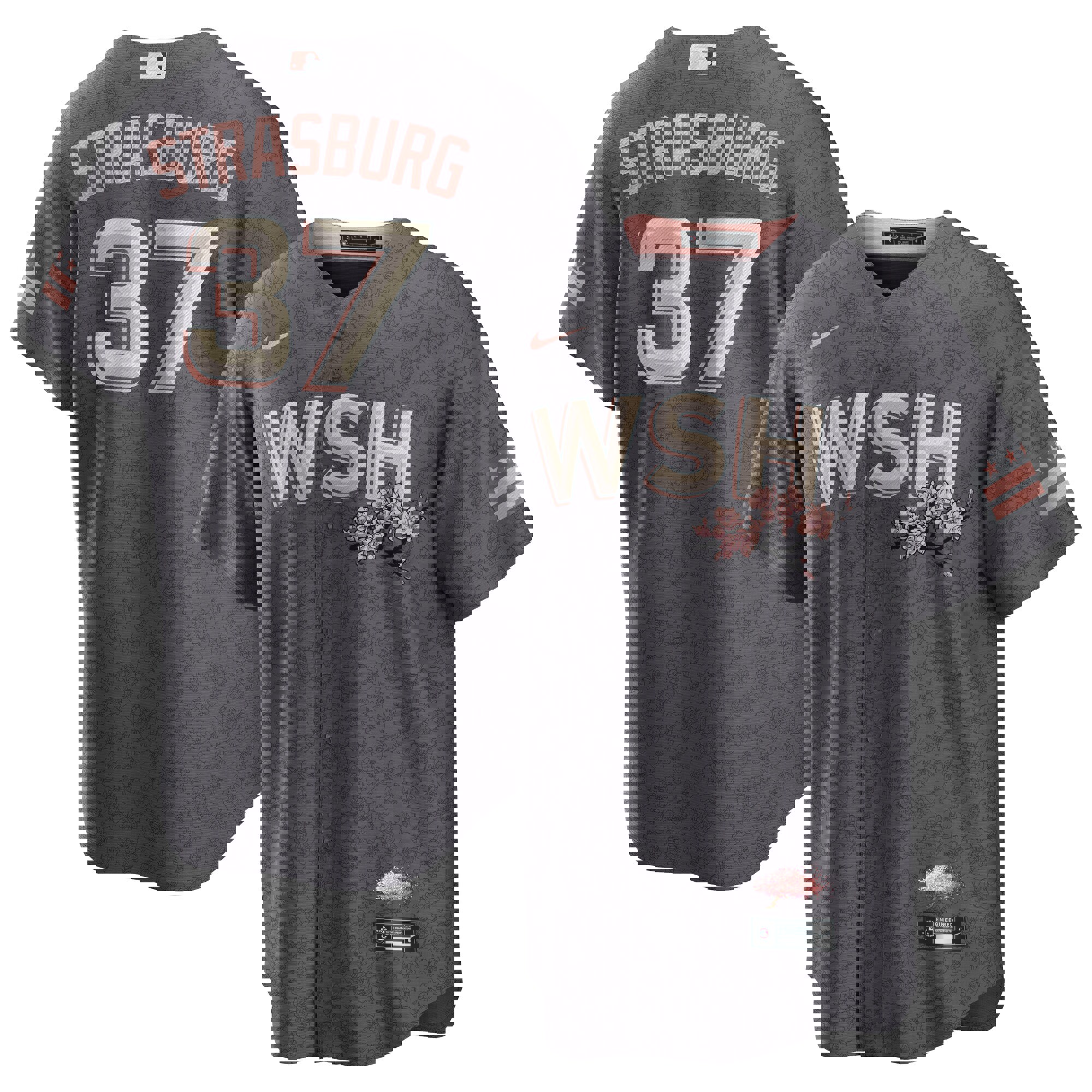 Stephen strasburg washington nationals nike city connect replica player jersey - charcoal