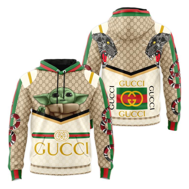 Gucci baby yoda unisex hoodie luxury brand gifts 2023 jh1902