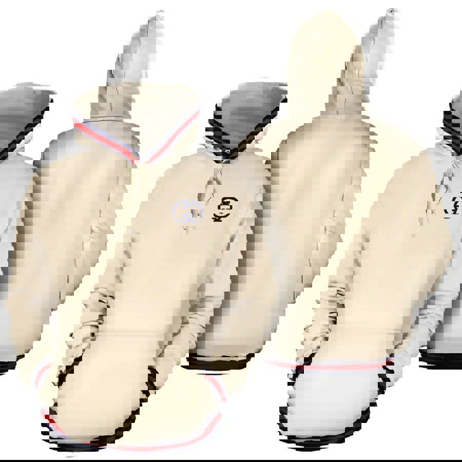 Gucci beige unisex hoodie for men women luxury pullover nh029