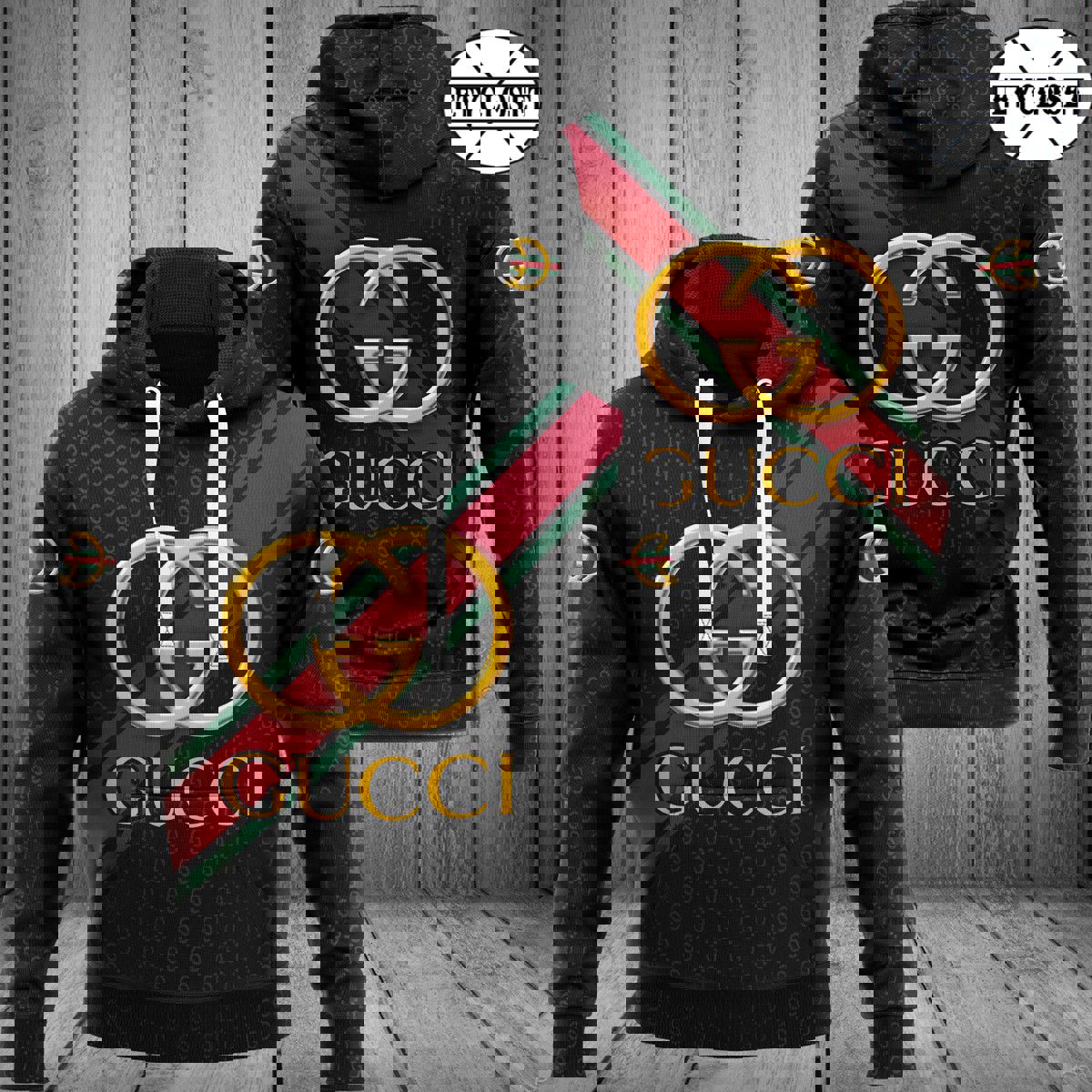 Gucci black unisex hoodie for men women luxury pullover nh175