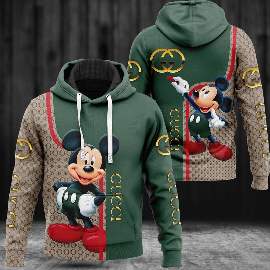 Gucci mickey mouse unisex hoodie for men women luxury disney gifts nh338