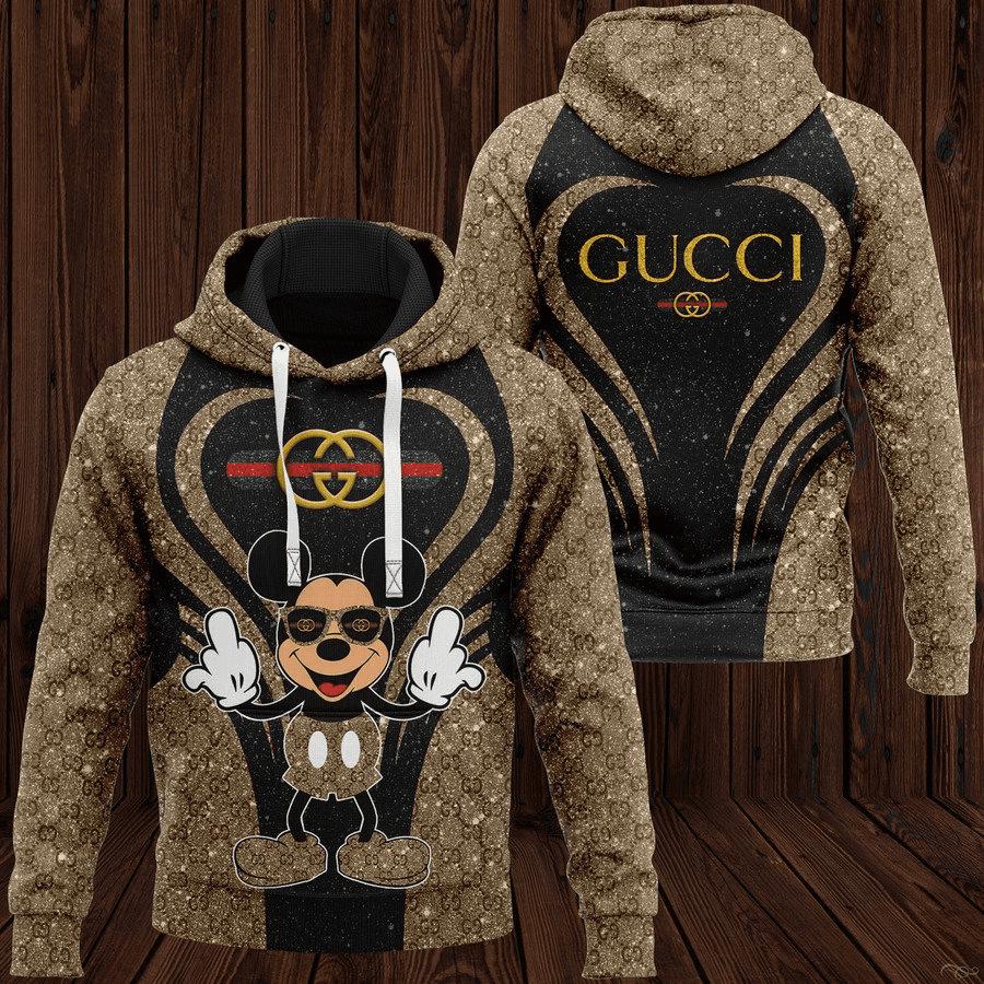 Gucci mickey mouse unisex hoodie for men women luxury pullover disney gifts nh262