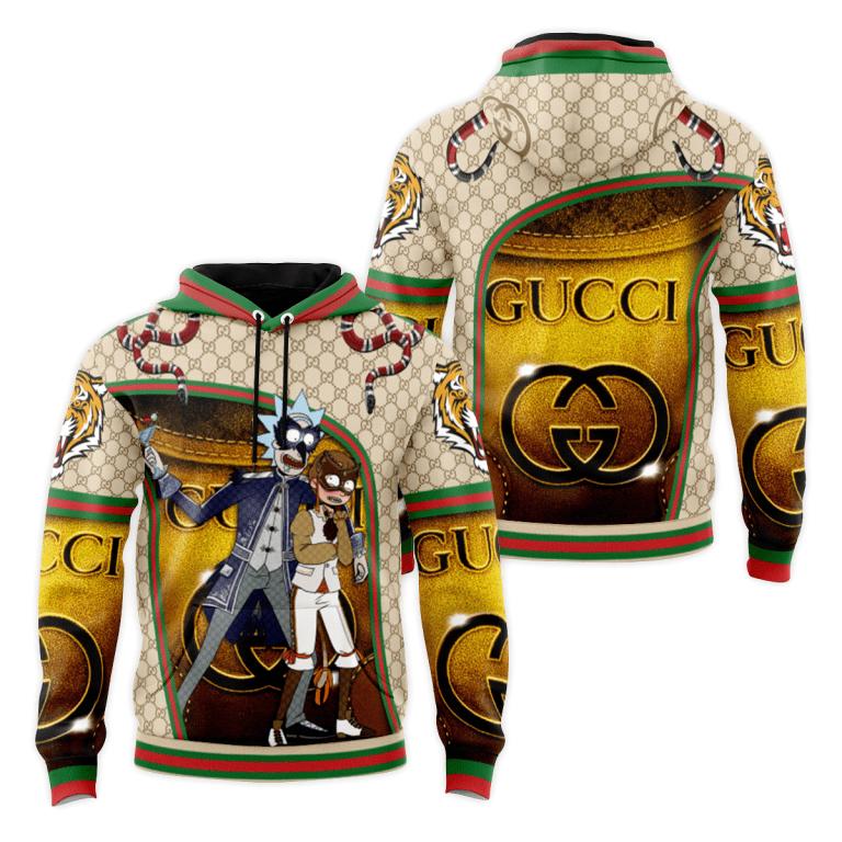 Gucci rick and morty unisex hoodie luxury brand gifts 2023 jh1991