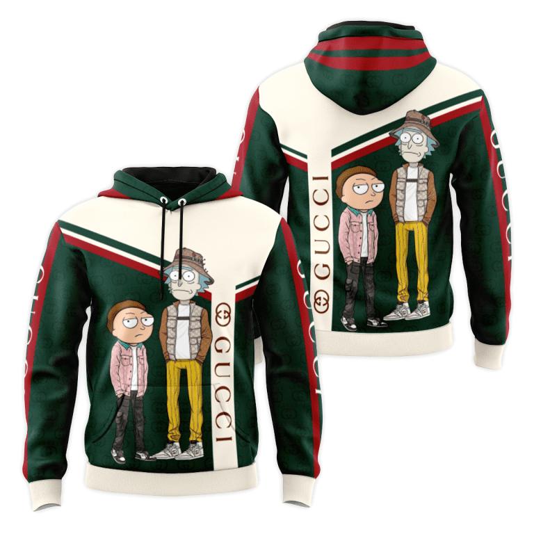 Gucci rick and morty unisex hoodie luxury brand gifts 2023 jh1993
