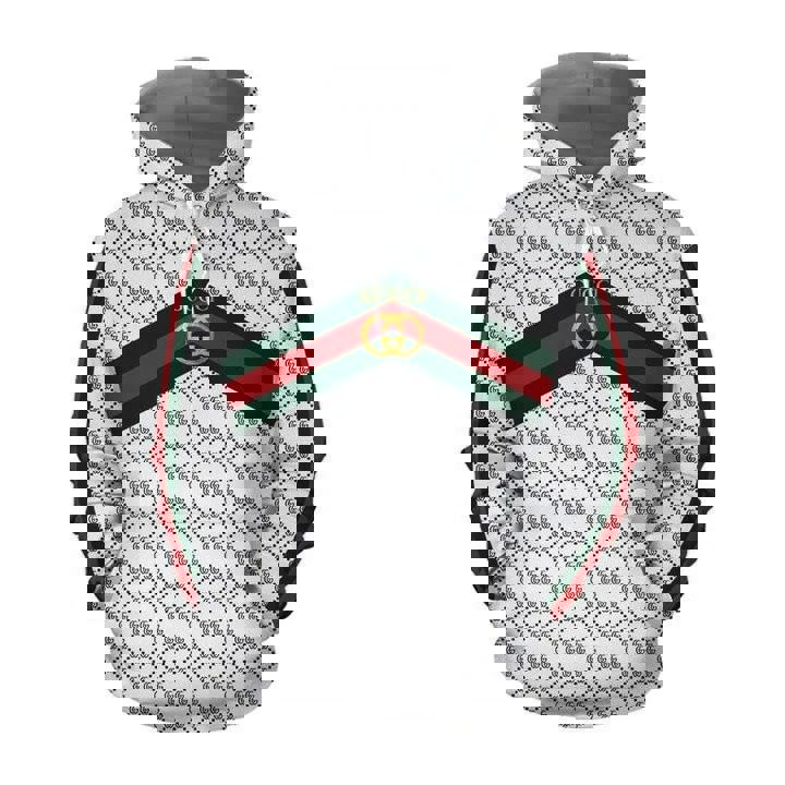 Gucci white unisex hoodie for men women luxury pullover nh019