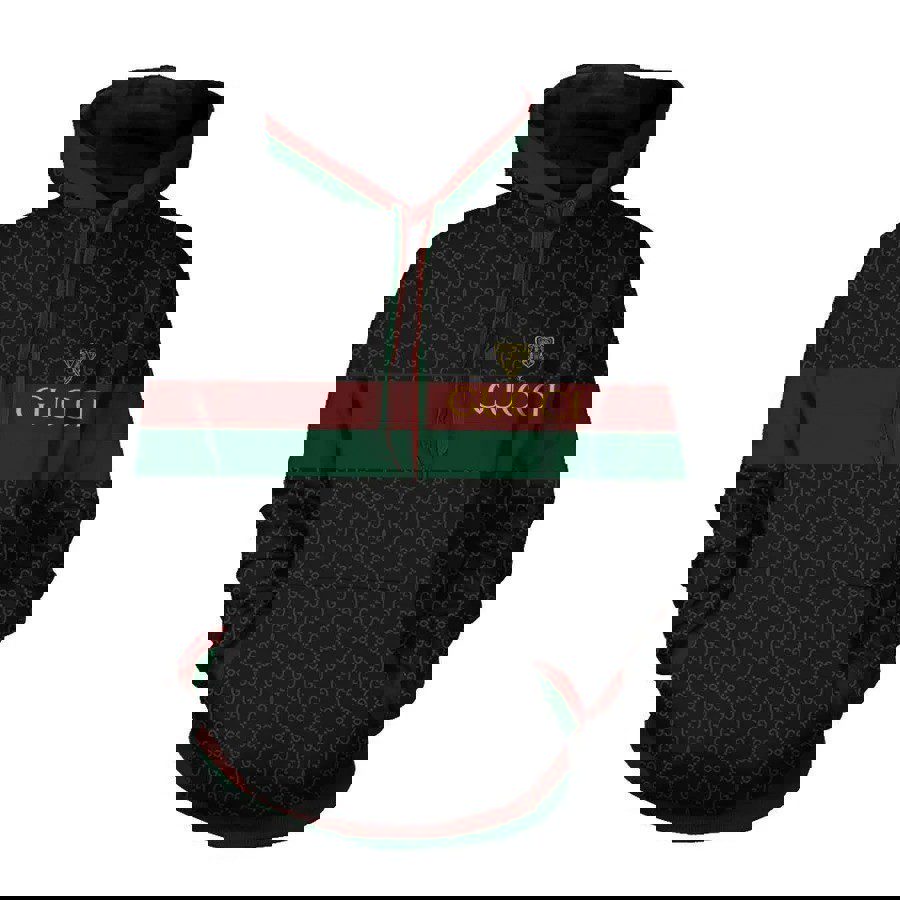 Hot trend gucci stripe unisex hoodie for men women luxury pullover nh028