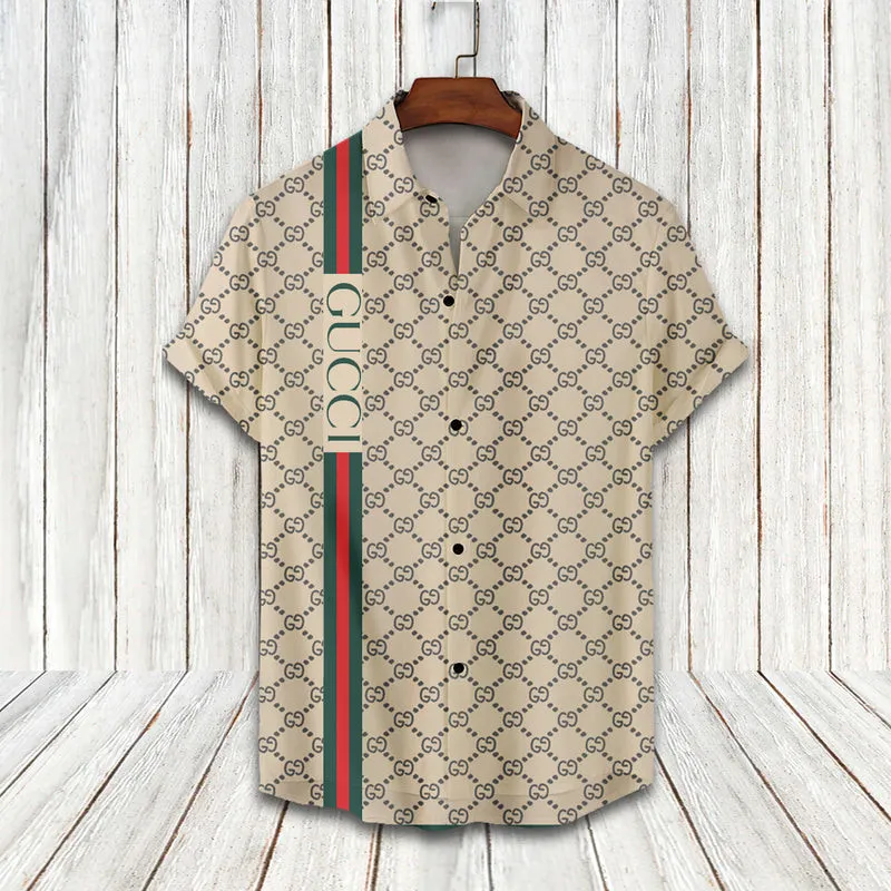 
gucci stripes cream luxury brand fashion hawaii shirt for men 10 hawaii shirt

