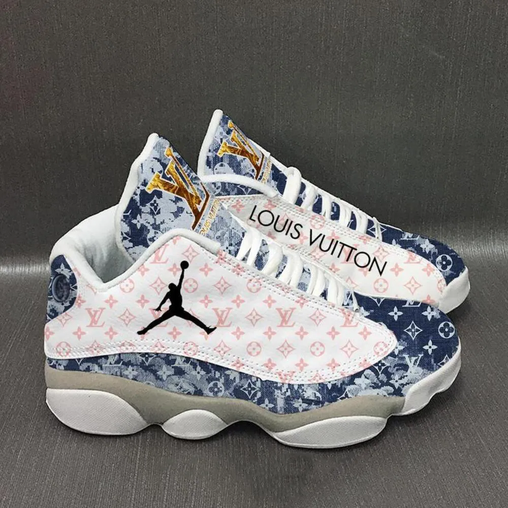 Best louis vuitton blue white lv air jordan 13 sneakers shoes hot 2022 gifts for men women